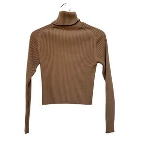 James Perse for Barney's Tan Cashmere Turtleneck Medium
